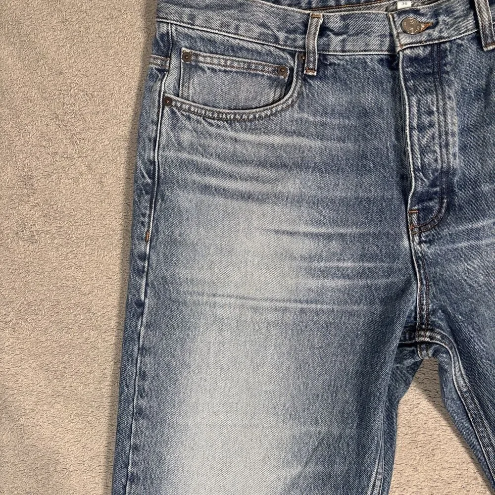 Frame Jeans Men’s Size 36 Straight Leg‎ Light Wash Button Fly Whiskers